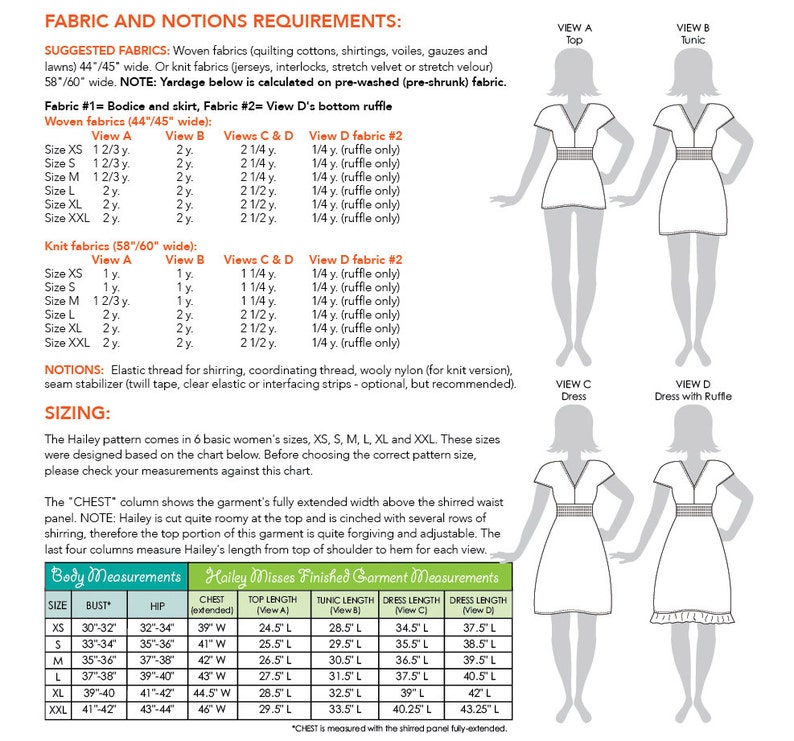 Hailey Misses Dress or Tunic PDF Downloadable Pattern by Modkid... sizes XS-XXL Women included Instant Download image 2