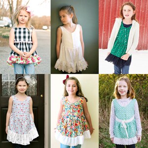 Annalise Low-High Vest and Top Tunic PDF Downloadable Pattern by MODKID... sizes 2T to 12 Girls included Instant Download image 4