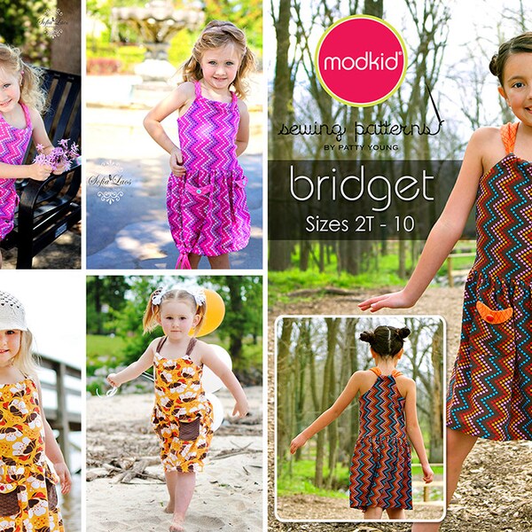 BRIDGET Dress PDF Downloadable Pattern by MODKID... sizes 2T to 10 Girls included - Instant Download