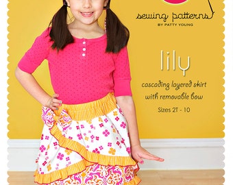Lily Ruffle Skirt PDF Downloadable Pattern by MODKID... sizes 2T to 10 Girls included - Instant Download
