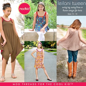 Leilani Tween Teen Swing Top, Swing Dress, Harem Romper PDF Downloadbaar patroon door MODKID... maten 10 tot en met 18 inbegrepen - Instant Download