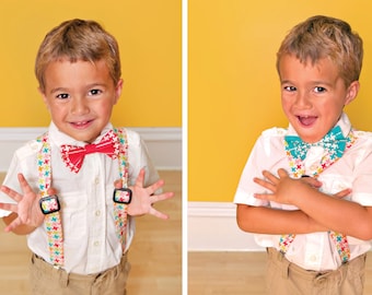 Dapper Bow Tie and Suspenders PDF Downloadable Pattern by MODKID - Instant Download