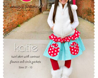 Katie Skirt PDF Downloadable Pattern by MODKID... sizes 2T to 10 Girls included - Instant Download