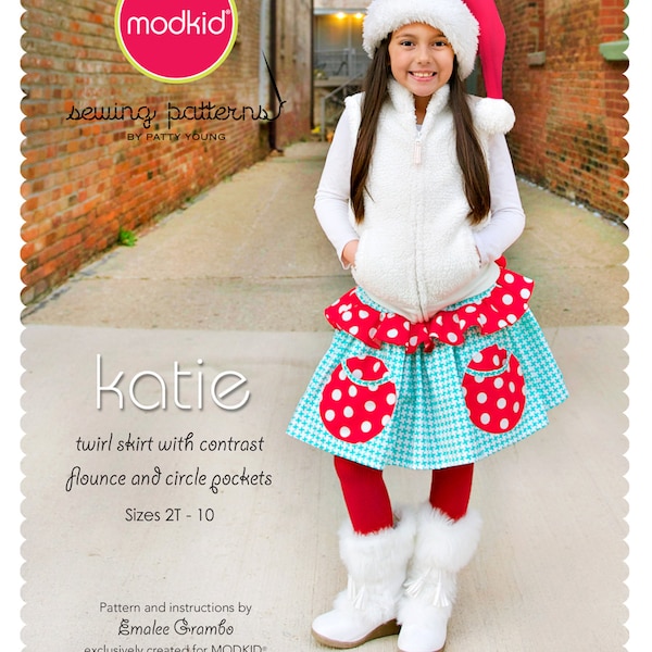 Katie Skirt PDF Downloadable Pattern by MODKID... sizes 2T to 10 Girls included - Instant Download