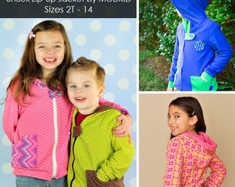 Jack and Jill Unisex Zip-Up Jacket PDF Downloadable Pattern by MODKID... sizes 2T to 14 included - Instant Download