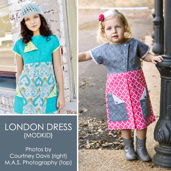 London Dress PDF Downloadable Pattern by MODKID... sizes 2T to 10 Girls included - Instant Download