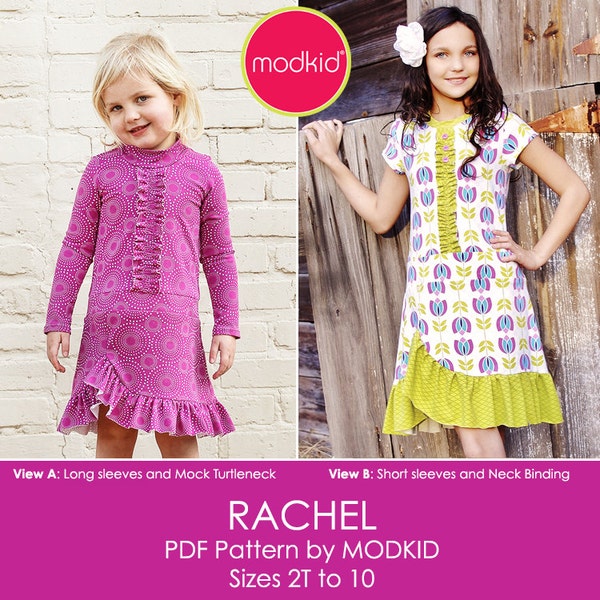 Rachel Knit Dress PDF Downloadable Pattern by MODKID... sizes 2T to 10 Girls included - Instant Download