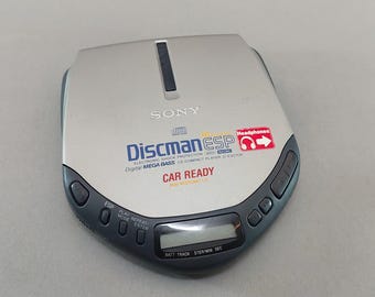 Lettore CD portatile vintage Sony Discman D-E307CK, testato e funzionante, con bassi potenti, adatto all'auto.