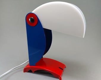 Pop Art Parrot Table Lamp, Metal Bird Design