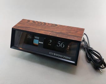 Vintage Copal 602 Flip Clock, Toyo Tire Advertising, Japanese Desk Clock (1970s)