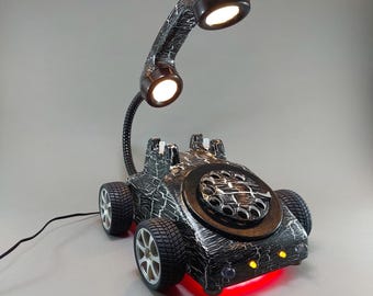 Upcycled Rotary Phone Car Lamp, Retro Desk Decor