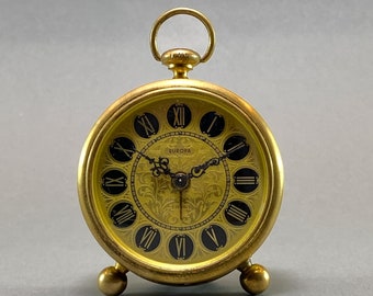 1950s Europa Table Clock: Vintage Mechanical Wind-Up, Made in Germany