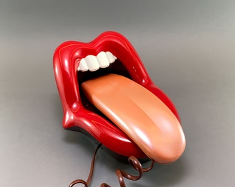 1990s Pop Art Mouth Telephone: Vintage Novelty Landline