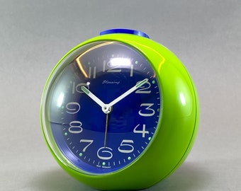 Orologio da tavolo Blessing degli anni '70: sveglia meccanica vintage in stile spaziale