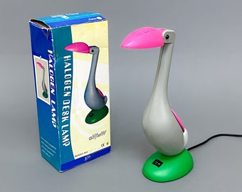 Lampada da scrivania alogena Flamingo anni '90: illuminazione retrò da collezione (UE 220 V)