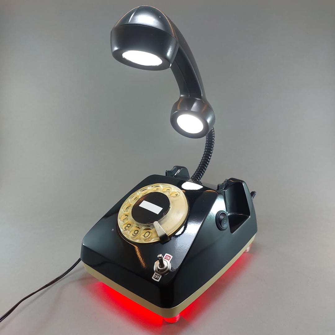 Upcycled Rotary Phone Desk Lamp, Vintage Style LED Light - Etsy