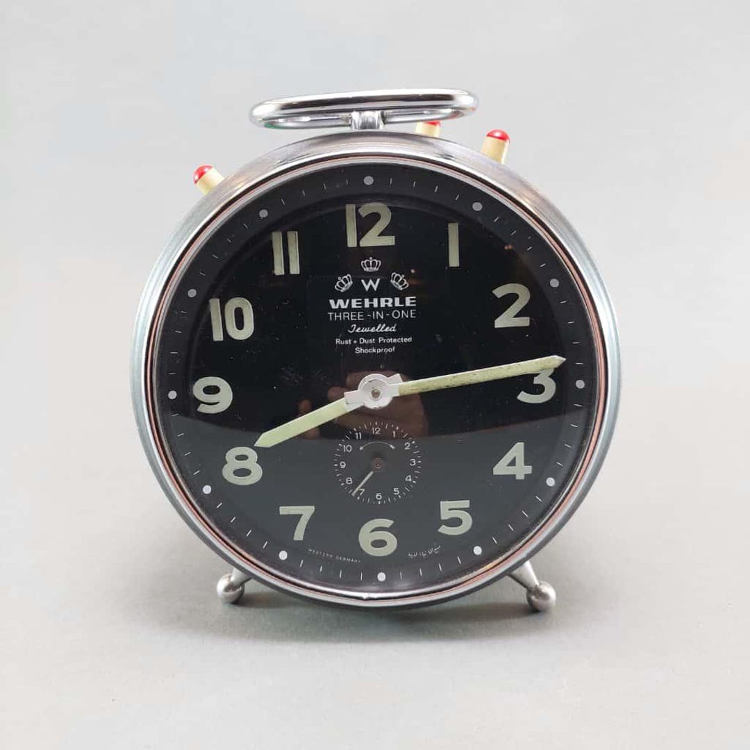 WEHRLE ベル　置き時計 Wehrle Vintage German Mechanical Alarm Clock: Mid Century Table