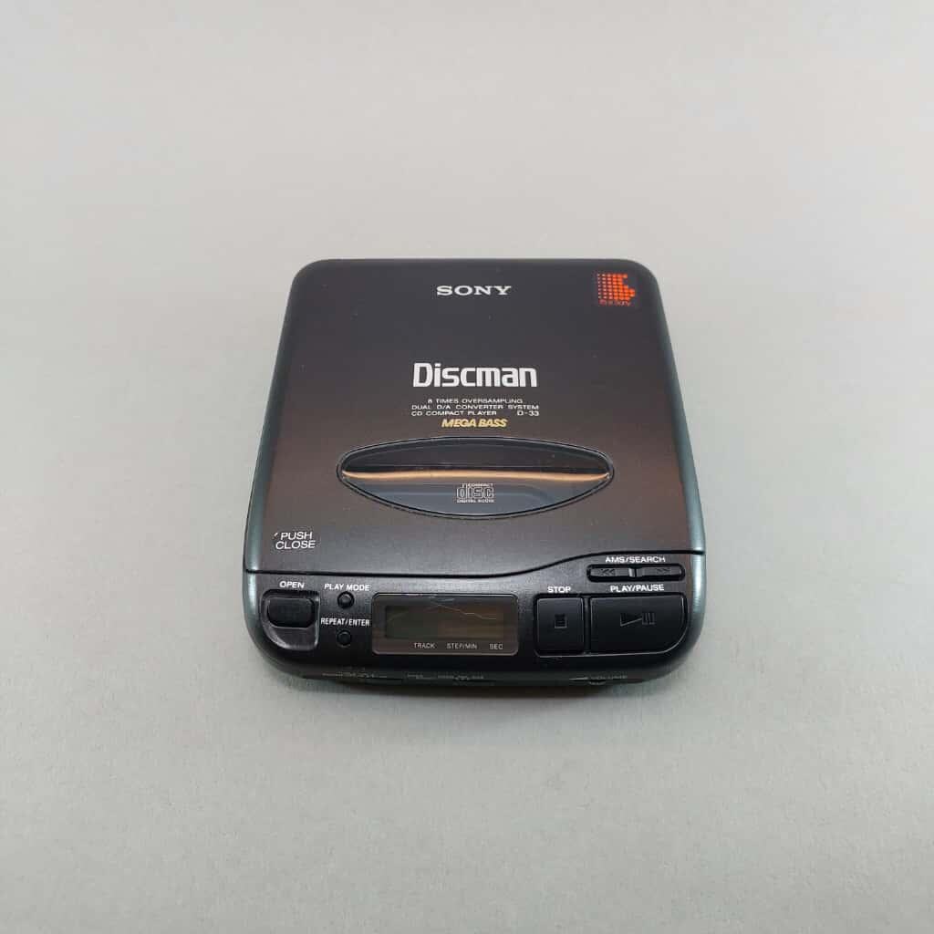 Vintage Sony Discman D-33, Portable CD Player, Mega Bass, Made in