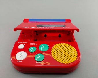 Vintage Sony “my First Sony” Cassette Player – Red/blue, Built-in