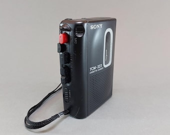1990s Sony TCM-323 Cassette Recorder, Vintage Portable Tape Player