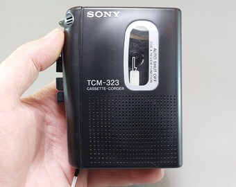 1990s Sony TCM-323 Cassette Recorder, Vintage Portable Tape Player