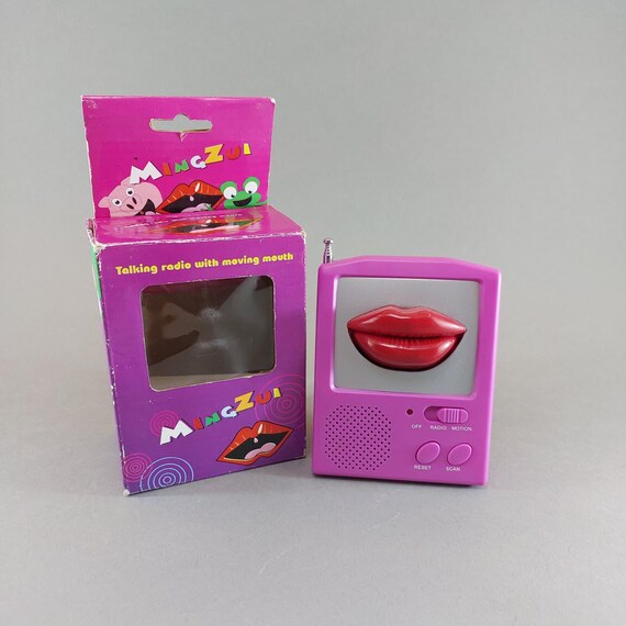 珍品✨昭和レトロ/セクシーフィギュア/ラジカセ FM LIP RADIO ピンク 1990s Talking Lips FM Radio, Vintage Mingzui Animated Radio - Etsy