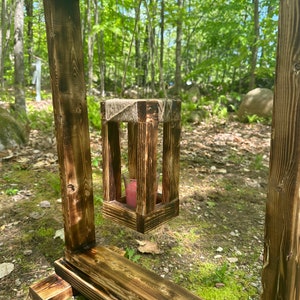 Handcrafted Farmhouse Hanging Wood Lantern