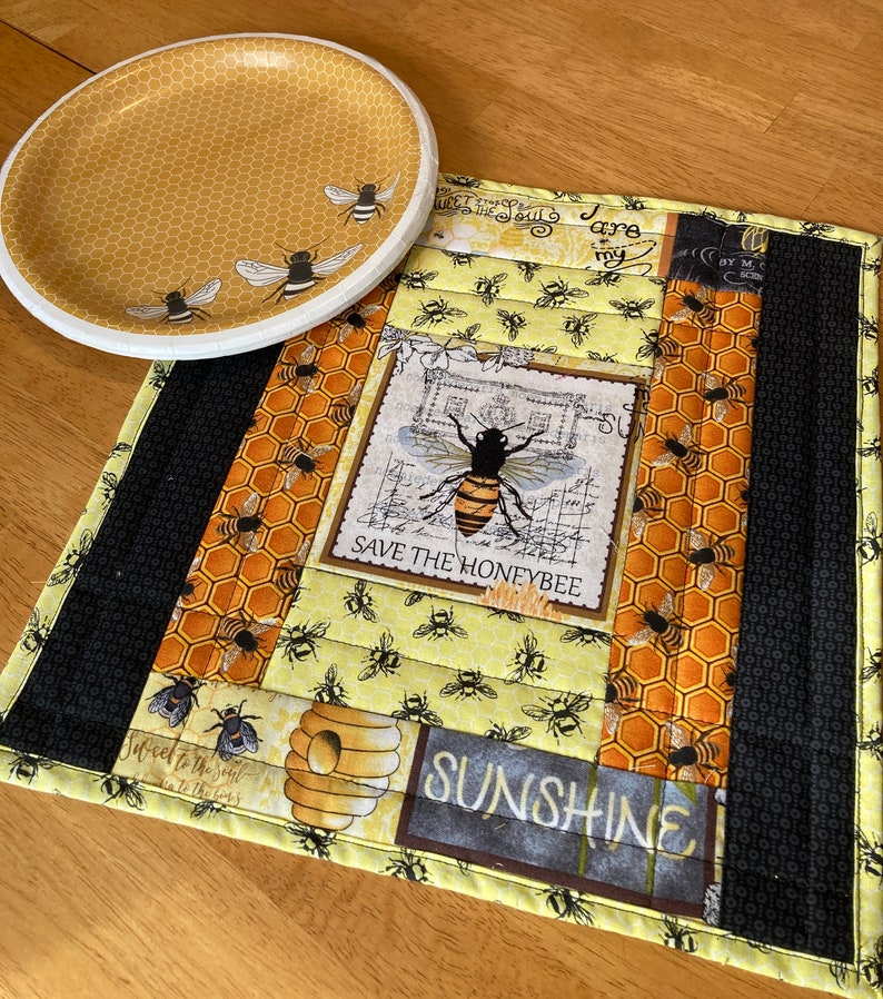 Honey Bees Table Topper Spring Table Runner Honey Bee Paper | Etsy
