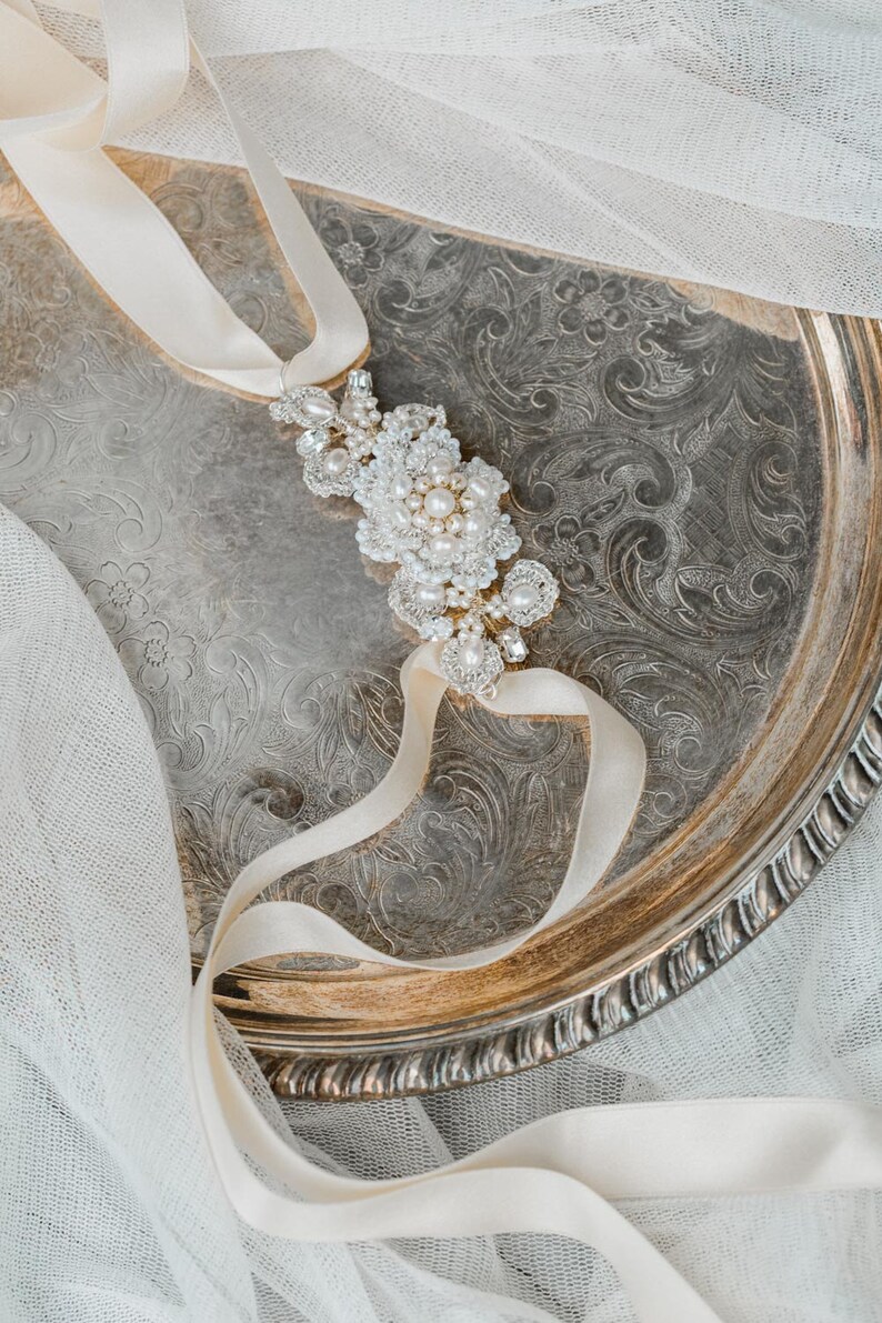 Gold Silver Bridal Cuff Wedding Bracelet Pearl Bracelet Etsy