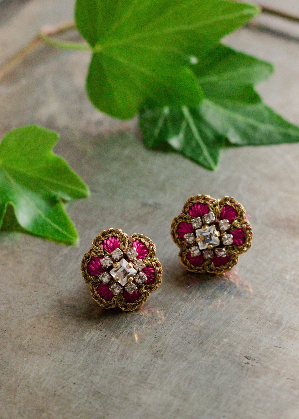 Small Pink Gold Flower Stud Simple 14k Goldfilled Post Etsy