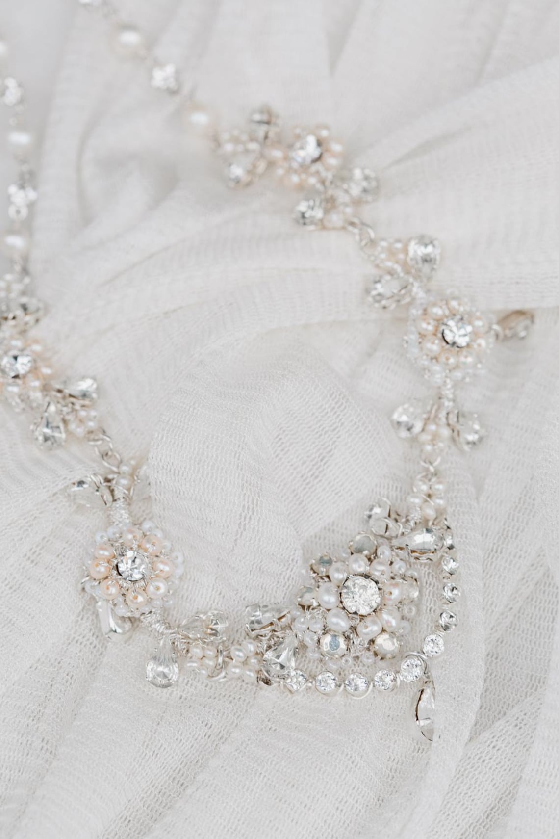 Pearl Crystal Bridal Choker Wedding Statement Necklace Etsy