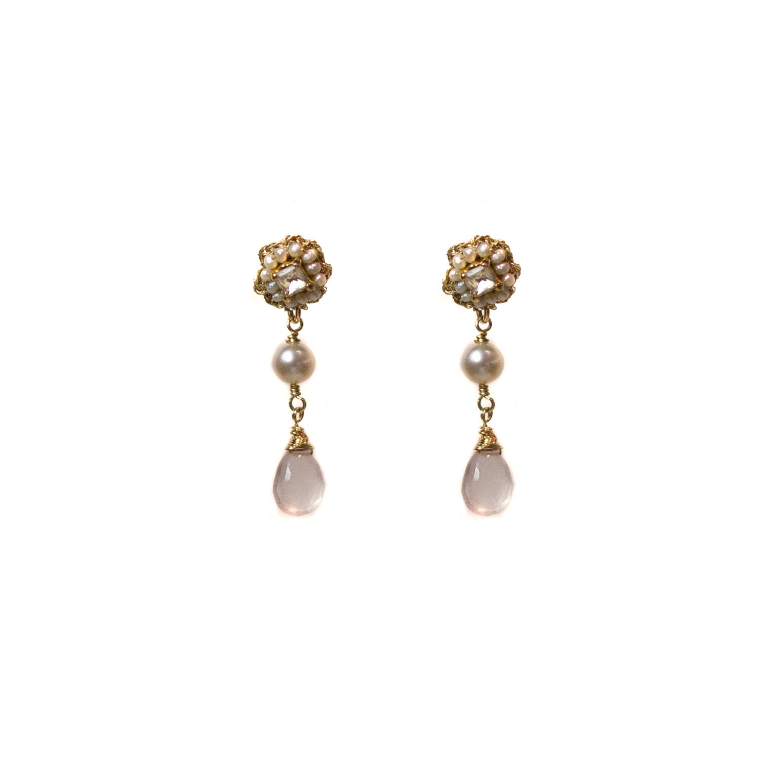 As Seen on Reign Small Bridal Stud Earrings Pearl Crystal - Etsy