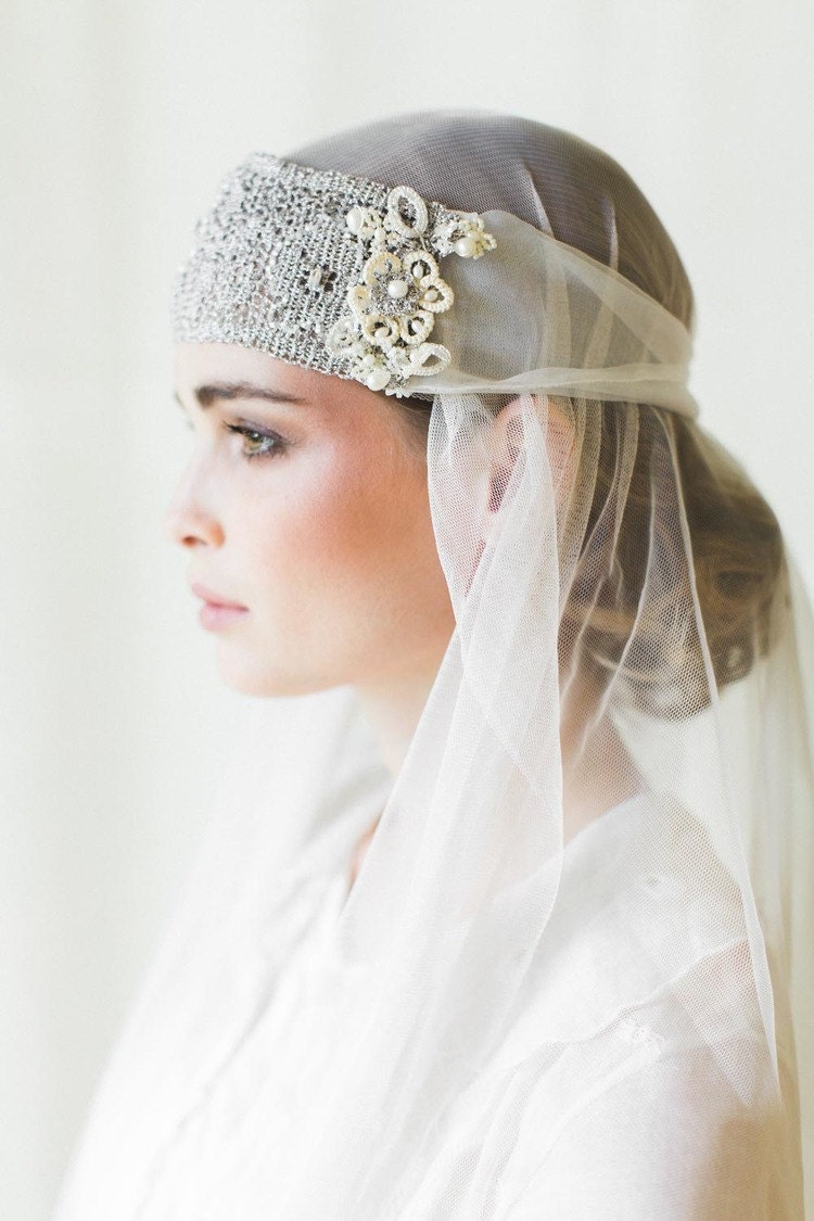 Vintage Couture Side-Accented Crystal Bridal Headband Headpiece