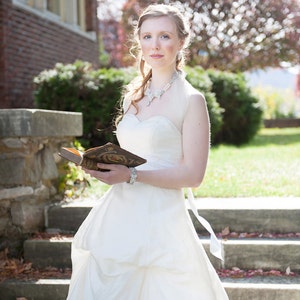 As Seen on Reign/ Pearl Statement Wedding Necklace / Taupe Silver Lace Bib Collar / Bridal Jewelry / Fall Winter Wedding Sonnet image 2