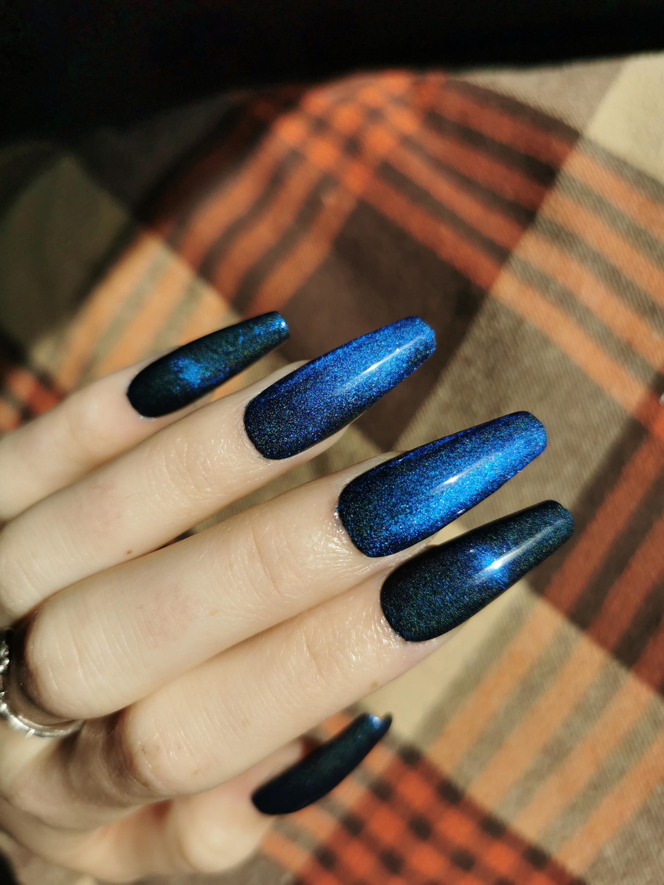 Indie Nail Polish - Rogue Wave – Navy Linear Holo Magnetic - Etsy
