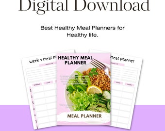 Weekly Diet Meal Planner, Grocery List Printable PDF, Digital Meal Planner, Meal Plan Template, Health and Fitness Planner, Instant Download