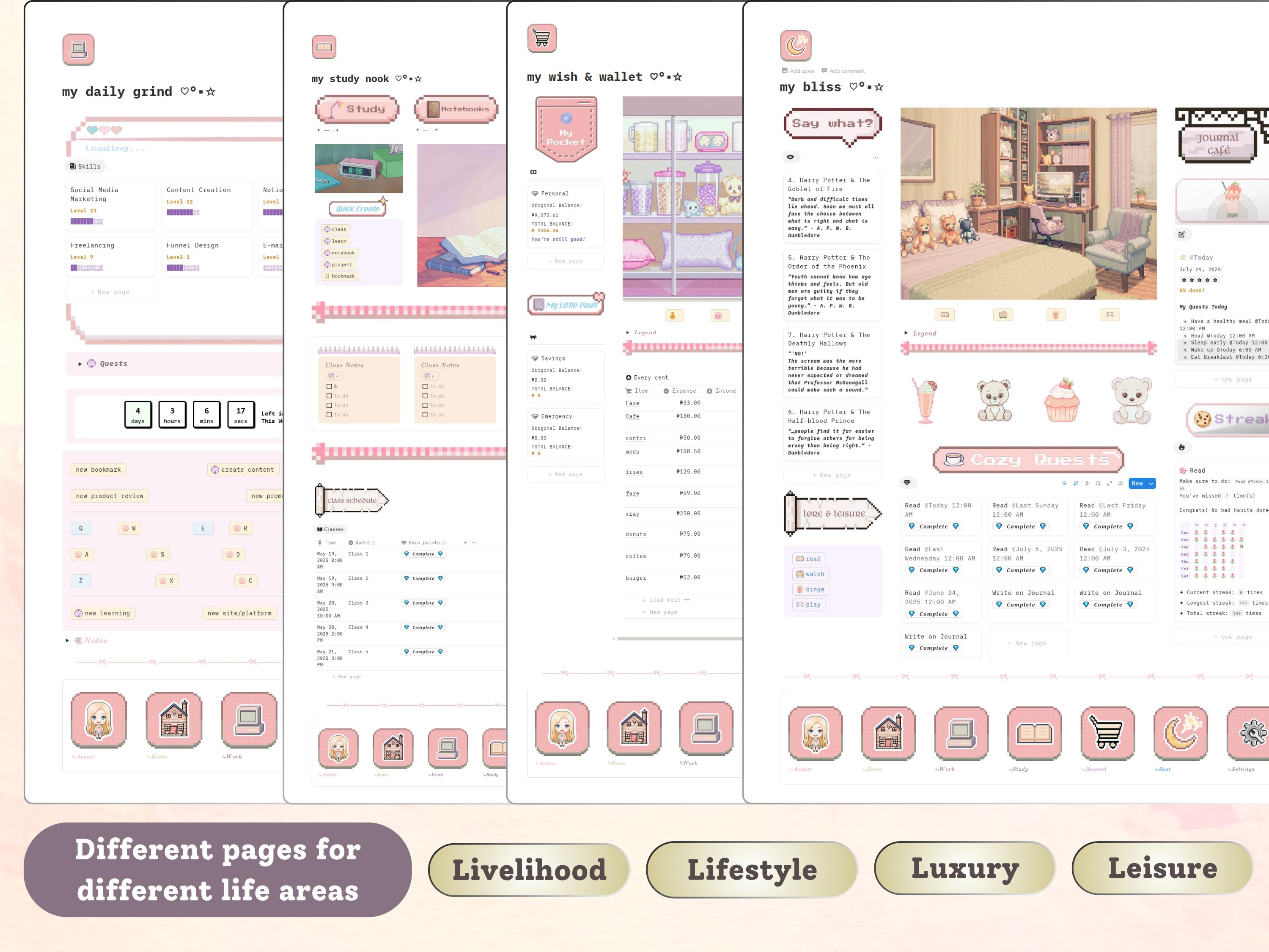 Gamify Your Life Planner Notion Template | With Personal Finance ...