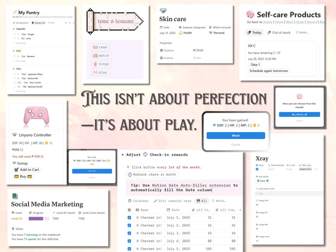 Gamify Your Life Planner Notion Template | With Personal Finance ...