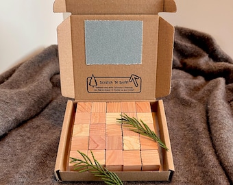 British Cedar Wood Moth Repellent Cubes: Handmade Wardrobe Freshener