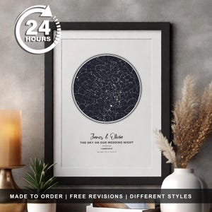 Wedding Day Custom Star Map Personalized Special Date Anniversary Engagement Gift for Couple Night Sky Print Star Map Poster Wedding Gift