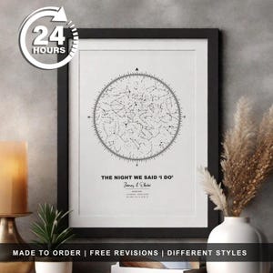 Wedding Day Custom Star Map Personalized Special Date Anniversary Engagement Gift for Couple Night Sky Print Star Map Poster Wedding Gift