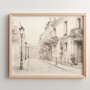 Vintage city Pencil Sketch, wall art, Minimalistic drawing, pencil sketch, Rustic Home Decor, minimalist art, city wall art, digital art