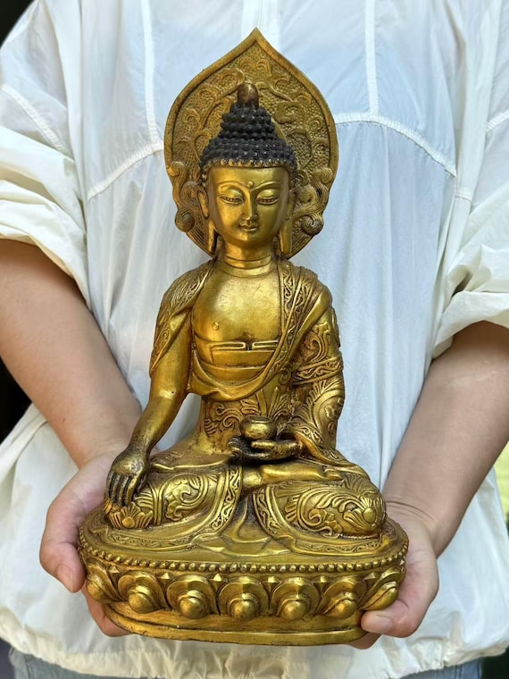 ネパール　釈迦牟尼坐像 ヴィンテージ ネパール 瞑想する釈迦牟尼仏像、シッダールタ ゴータマ