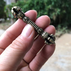 Tibetan Buddhism Dorje Vajra Phurba,Brass Amulet Handmade Nepal Collectibles, Tantra Buddhism Talisman Charm Mini tiny Vajra phurpa Exorcism
