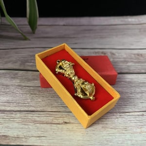 Tibetan Nepal Vajra Phurba With Gift Box, Amulet ornament Handmade Nepal Collectibles, Tantra Buddhism Talisman Charm Vajra phurpa Exorcism
