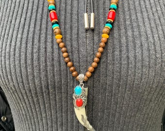 Collar de cuentas de madera talladas a mano, pulsera mala budista para la oración, joyería tibetana de meditación y bendición