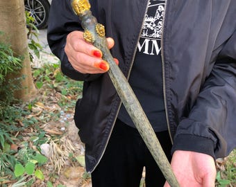 Antique Tibetan Tantra Bronze Brass  Dorje Phurpa  Tantra Buddhism Weituo's Dharma instrument, Celestial Staff and Demon-Subduing Cudgel