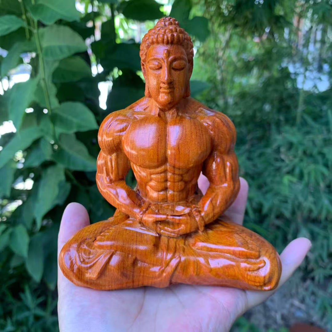 Powerful Muscular Shakyamuni Buddha Meditation Statue, Exquisite