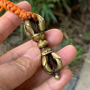 Nepalese Vintage Dorje Vajra Phurba Brass Pendant Handmade Nepal Collectibles, Tantra Buddhism Talisman Charm Pendant Vajra phurpa Exorcism