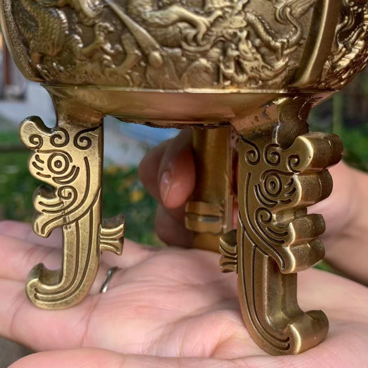 銅製三脚龍香炉（仏壇・繁栄祈願用） - Etsy 日本